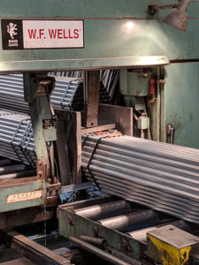 Galvanized Steel Fabrication - Saw Cutting